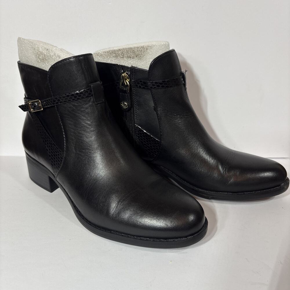 Isaac Mizrahi Live! "Stacy" Leather Ankle Boots in black 7.5